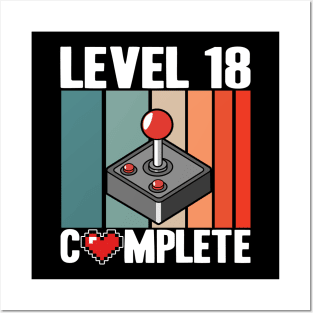 Level 18 Complete 18th Birthday 18 Years Gamer 2002 Posters and Art